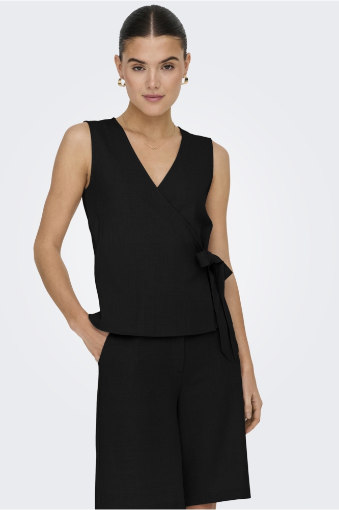 JDYNINA S/L WRAP TOP WVN 15351559 BLACK